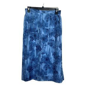 Casual Corner Silk Blue Floral Maxi Skirt - Women 4 - Cottagecore Whimsy Fairy